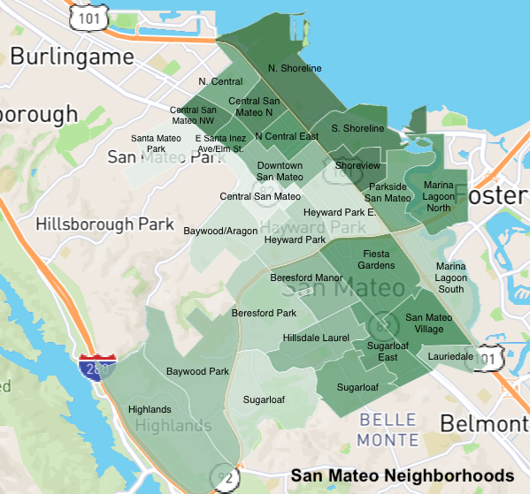 San Mateo neighborhood map