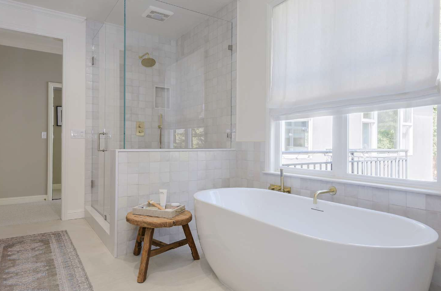 bathroom remodel freestanding tub.