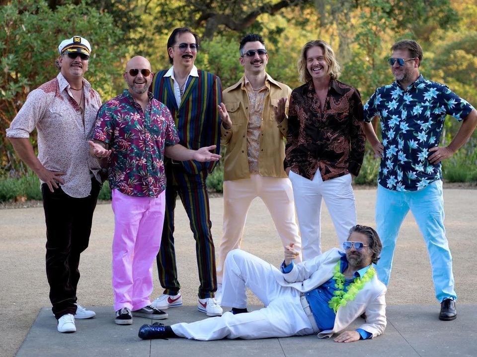 The Guild Theatre - band all has mustaches and is named Mustache Harbor.
