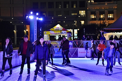 Christmas Ice Skating at Union Square in San Francisco Holiday activities Bay Area