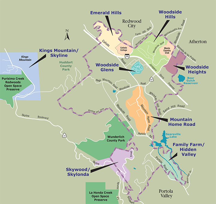 Woodside Ca Neighborhood map
